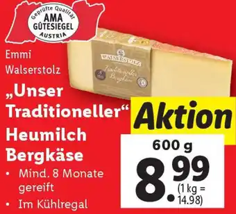 Lidl Unser Traditioneller Heumilch Bergkäse Angebot