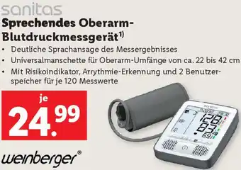 Lidl Sprechendes Oberarm- Blutdruckmessgerät Angebot