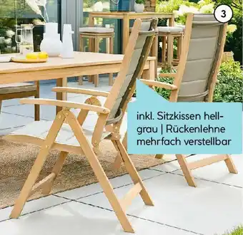 Hellweg Gartenmöbelserie „Mykonos“ Klappsessel Angebot