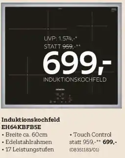 XXXLutz Induktionskochfeld EH64KBFB5E Angebot