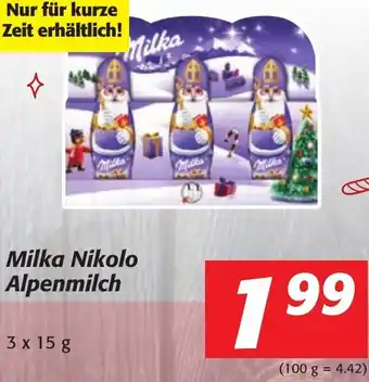 Strasser Markt Milka Nikolo Alpenmilch 3x15g Angebot