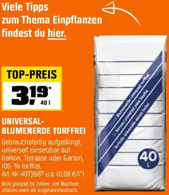 OBI Universal- blumenerde torffrei Angebot
