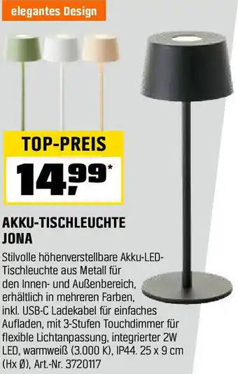 OBI Akku-tischleuchte jona Angebot