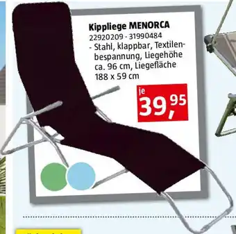 Bauhaus Kippliege MENORCA Angebot