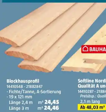 Bauhaus Blockhausprofil Angebot