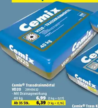 Bauhaus Cemix Trassdrainmörtel Angebot