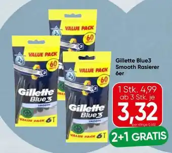 Spar Gillette Blue3 Smooth Rasierer 6er Angebot