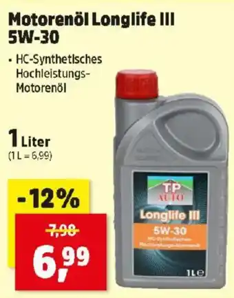 Thomas Philipps Motorenöl Longlife III 5W-30 Angebot
