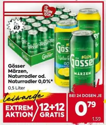 Billa Gösser Märzen, Naturradler od. Naturradler 0,0% Angebot