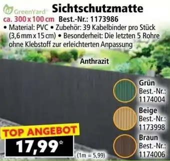 Norma Sichtschutzmatte Angebot