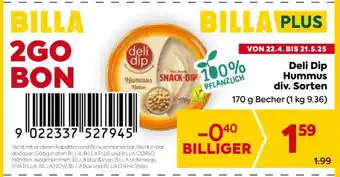 Billa Deli Dip Hummus div. Sorten Angebot