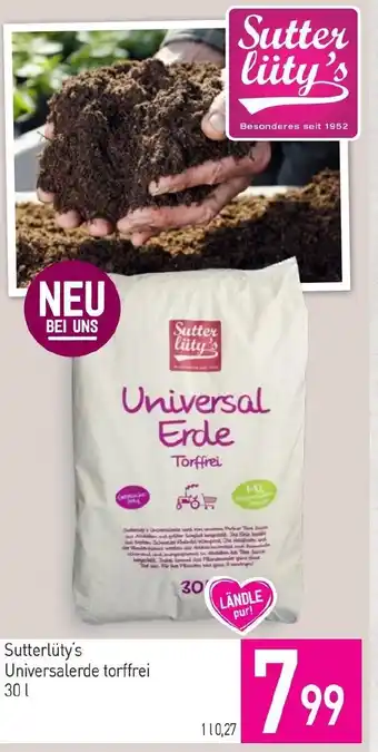 Sutterlüty Sutterlüty's Universalerde torffrei Angebot