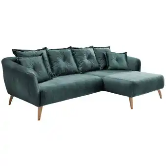 XXXLutz Ecksofa in Velours Dunkelblau, Dunkelgrün Angebot
