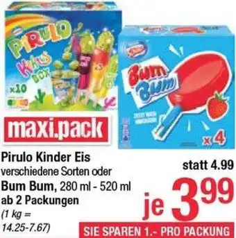 Maximarkt Kinder Eis oder Bum Bum Angebot