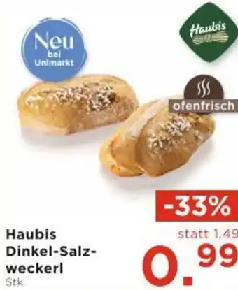 Unimarkt Haubis Dinkel-Salz- weckerl Angebot