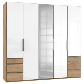 XXXLutz Drehtürenschrank in Eichefarben, Weiß Hochglanz Angebot