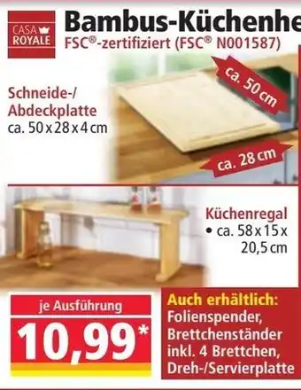 Norma Bambus-Küchenhelfer Schneide-/ Abdeckplatte Angebot