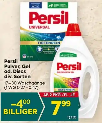 Billa Persil Pulver, Gel od. Discs Angebot