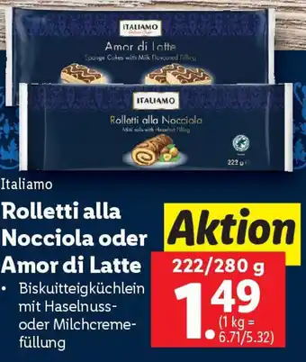 Lidl Rolletti alla Nocciola oder Amor di Latte Angebot