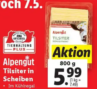 Lidl Tilsiter in scheiben im kühlregal Angebot
