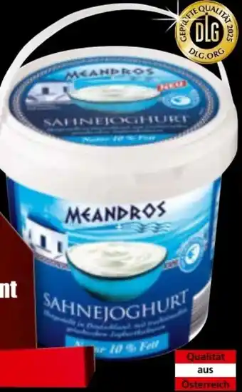 Norma Meandros Sahnejoghurt Angebot