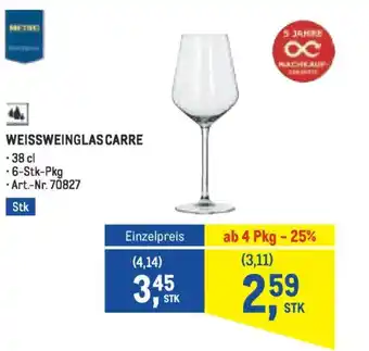Metro Weissweinglas carre Angebot