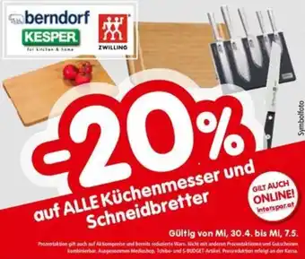 Interspar auf ALLE Küchenmesser und Schneidbretter Angebot