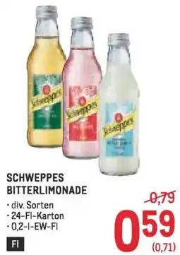 Metro Schweppes bitterlimonade Angebot