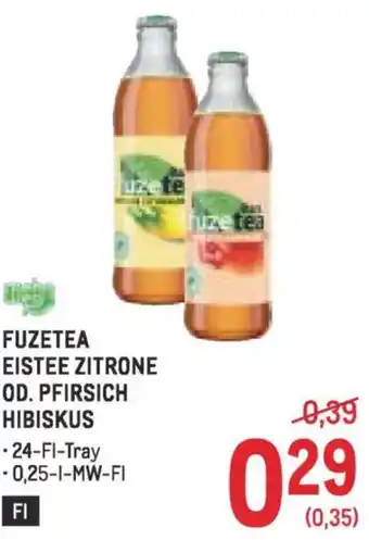 Metro Eistee zitrone od. pfirsich hibiskus Angebot