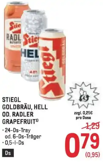 Metro goldbräu, hell od. radler grapefruit Angebot