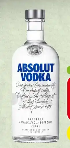 Spar Absolut Vodka Angebot