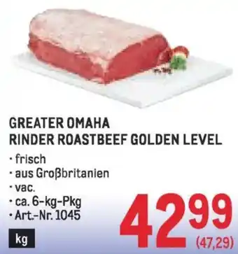 Metro Greater omaha rinder roastbeef golden level Angebot