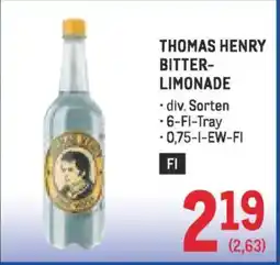 Metro Thomas henry bitter- limonade Angebot