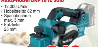 Zgonc Makita Akku-Hobel DKP181Z Solo Angebot