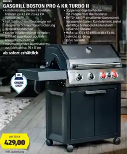 Hofer Enders Gasgrill Boston Pro 4 KR Turbo II Angebot