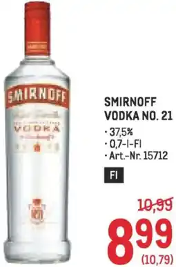 Metro Smirnoff vodka no. 21 Angebot