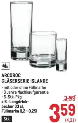 Metro Arcoroc gläserserie islande Angebot