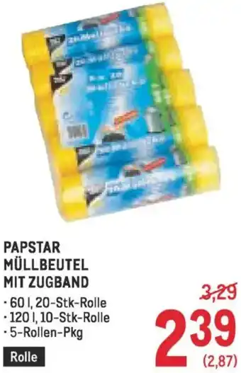 Metro Papstar müllbeutel mit zugband Angebot