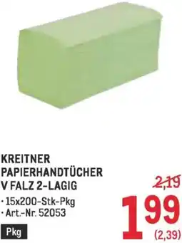 Metro Kreitner papierhandtücher v falz 2-lagig Angebot