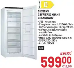 Metro Siemens gefrierschrank Angebot