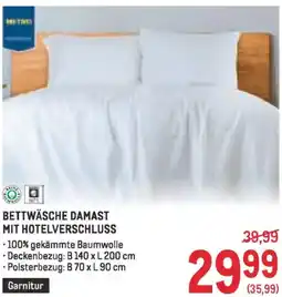 Metro Bettwäsche damast mit hotelverschluss Angebot