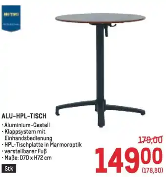 Metro Alu-hpl-tisch Angebot