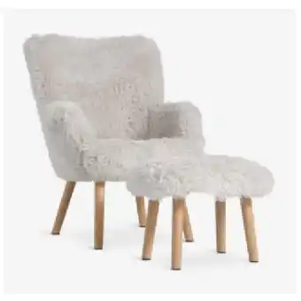 JYSK Sessel HVILSTED m/Hocker Teddyplüsch off-white 3650013 JYSK Angebot