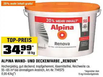 OBI Alpina wand- und deckenfarbe renova Angebot