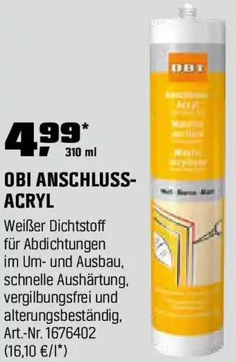 OBI Anschluss- acryl Angebot