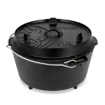 OBI Dutch Oven Set FT9-Scrub Schwarz mit Standfüßen 7,5 l Ø 23,9 cm OBI Angebot