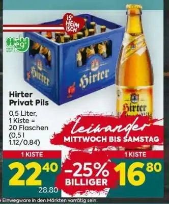 Billa Hirter Privat Pils Angebot