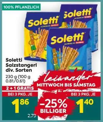 Billa Soletti Salzstangerl div. Sorten Angebot