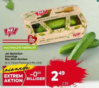Billa Ja! Natürlich knackige Bio-Mini-Gurken Angebot