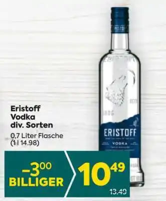 Billa Eristoff Vodka div. Sorten Angebot